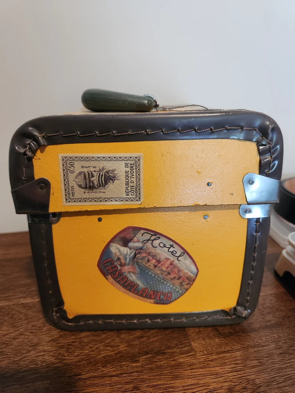 Vintage Yellow/Brown/Green Storage/ Decor